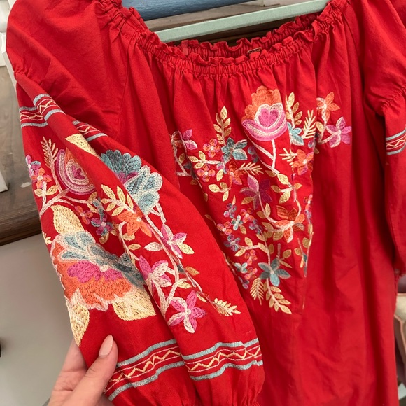 Free People Fleur Du Jour Embroidered Dress in Red - Picture 5 of 6